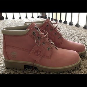 Women’s pink Timberland boots